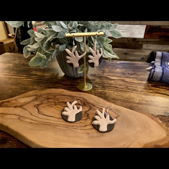 Hand Crafted Jewelry - Handmade Clay Earrings - Bikini Bottom Coral Hooks